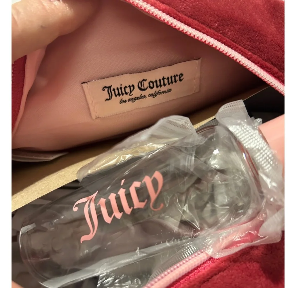 Juicy Couture Burgundy Velour Makeup Bag Loseth Not Thy Cool Cosmetic Case